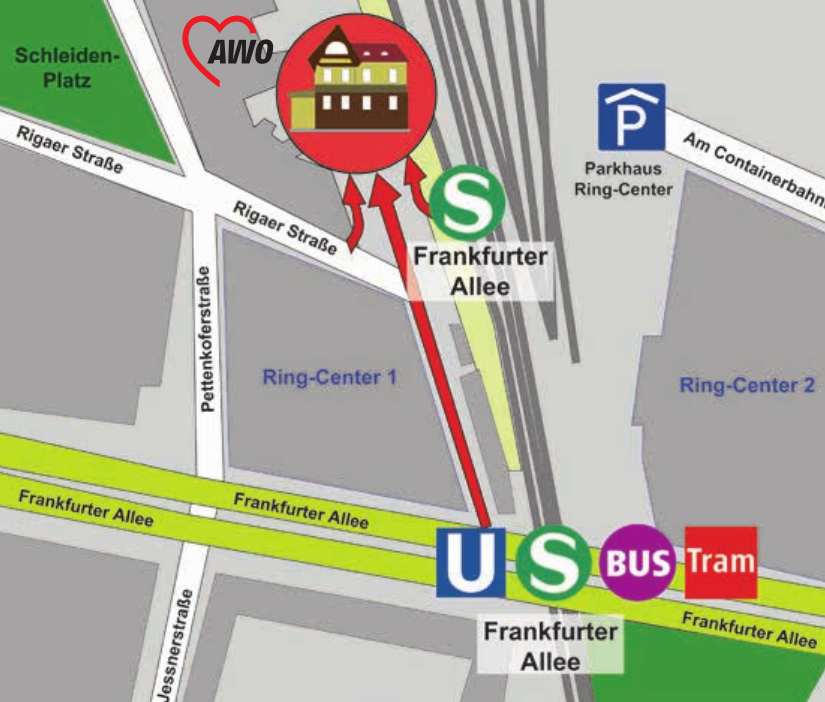 Lageplan der Geschäftsstelle